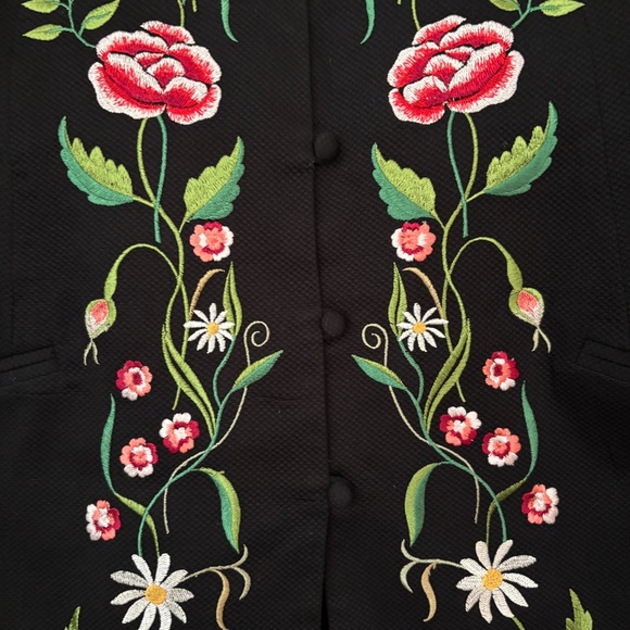 Victor Costa Occasion Floral Embroidered Coat Tunic Jacket Vintage, Size S - Picture 5 of 8